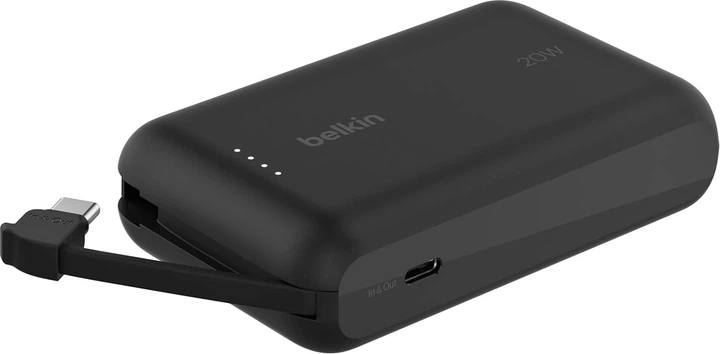 Powerbank Belkin BoostCharge 10000 mAh 20W Built-In USB-C Cable PD Black (BPB021HQBK) - obraz 4