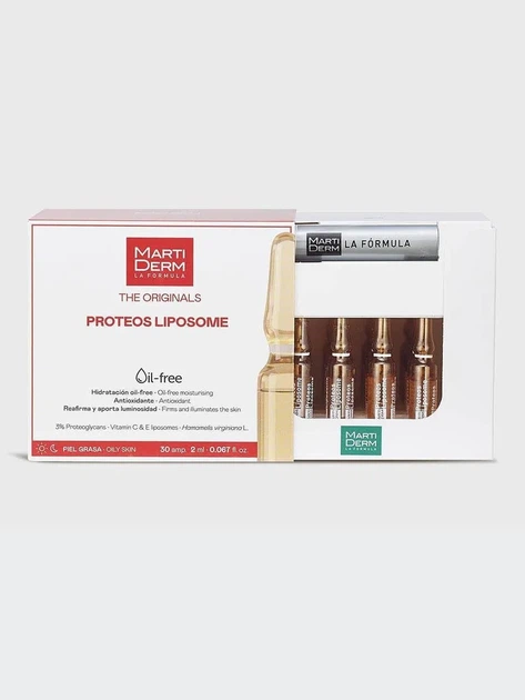 Ампулы The originals PROTEOS LIPOSOME, Marti Derm, для жирной и комбинированной кожи, 10 по 2 мл - Фото 3 Ампулы The originals PROTEOS LIPOSOME, Marti Derm, для жирной и комбинированной кожи, 10 по 2 мл - изображение 3