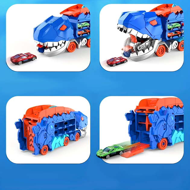 Діно трек Ті-Рекс з 8 міні машинками (ZS-222) Green - Фото 5 Діно трек Ті-Рекс з 8 міні машинками (ZS-222) Green - зображення 5