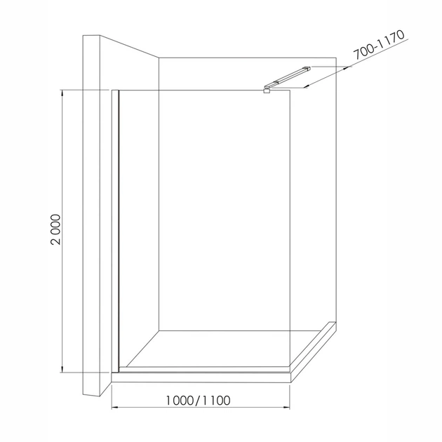 Душевая стенка WALK-IN 110 см IMPRESE IMPRESE s09111001MV - изображение 2