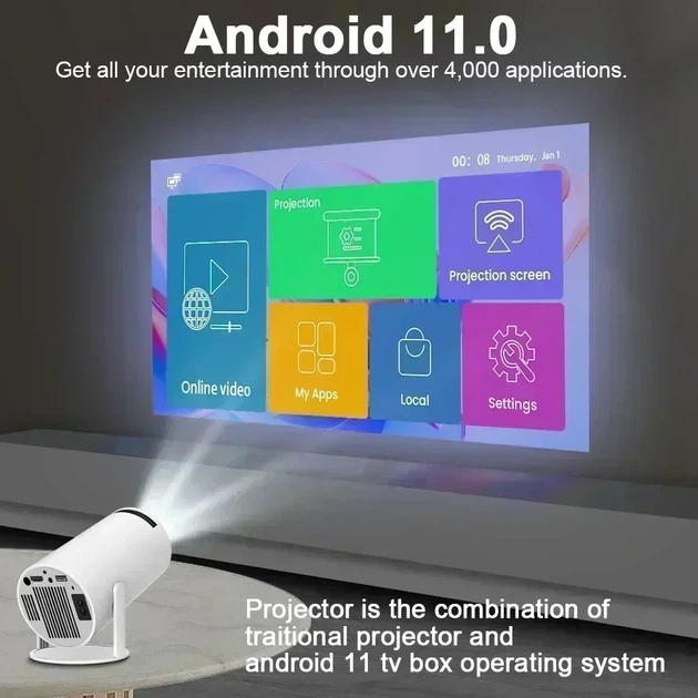 Проектор ТВ с играми и двумя джойстиками на Android 11 с динамиком - изображение 6