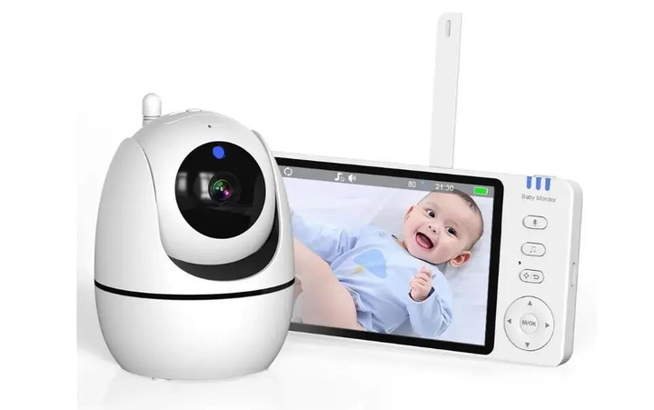 Видеоняня Baby Monitor ABM501-USB с 5-дюймовым LCD монитором, датчиком звука, ночное виденье, беспроводная, поворотная радионяня, измерение температуры - изображение 13