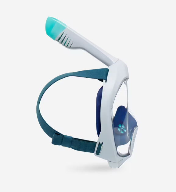 Повнолицьова Маска для Плавання Пірнання Снорклінгу Subea Easybreath+ Freetalk S/M Блакитний - зображення 4