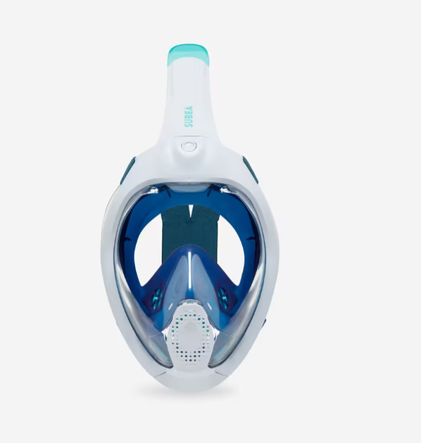Повнолицьова Маска для Плавання Пірнання Снорклінгу Subea Easybreath+ Freetalk S/M Блакитний - зображення 6