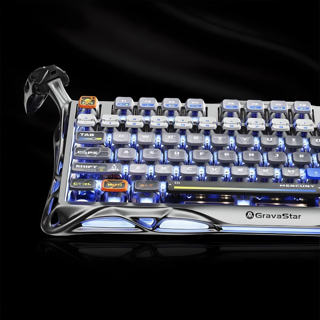 Клавіатура GRAVASTAR Mercury K1 Pro із комбінованим підключенням - Interstellar Silver - зображення 6