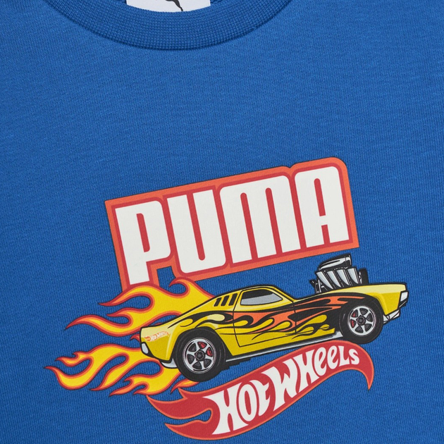 Дитячий спортивний костюм (світшот + штани) для хлопчика Puma x Hot Wheels Minicats Crew Set Inf 63007358 68 см Синій (4067983574085) - зображення 4