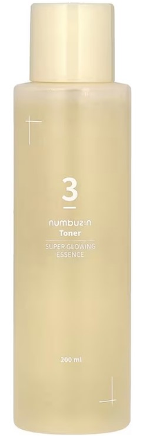 Toner do twarzy Numbuzin No.3 Super Glowing Essence dla blasku skóry 200 ml (8809652580128) - obraz 1