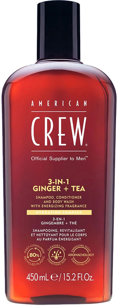 Szampon do włosów American Crew 3in1 Ginger+Tea dla mężczyzn 450 ml (738678003312) - obraz 1