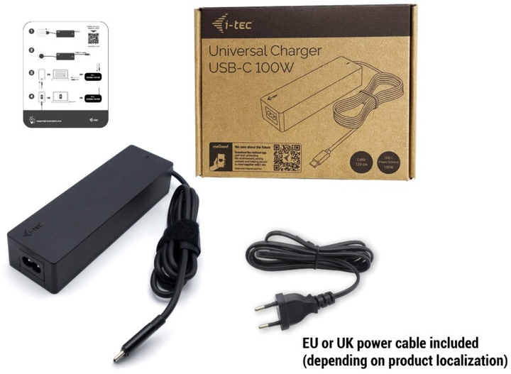 Zasilacz do laptopa i-Tec Universal Charger 20V 5A 100W USB-C PD 3.0 (CHARGER-C100W) - obraz 5