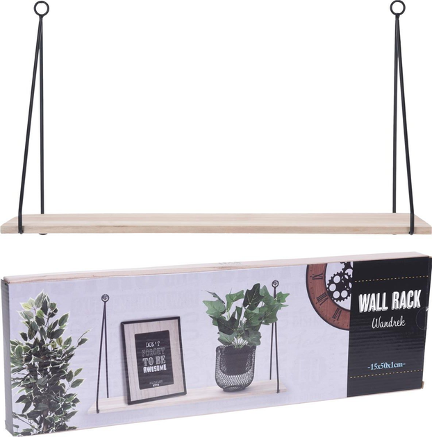 Поличка Styling Collection Loft з дерева павловнії 50 x 29 x 15 см (8719987366963) - зображення 3