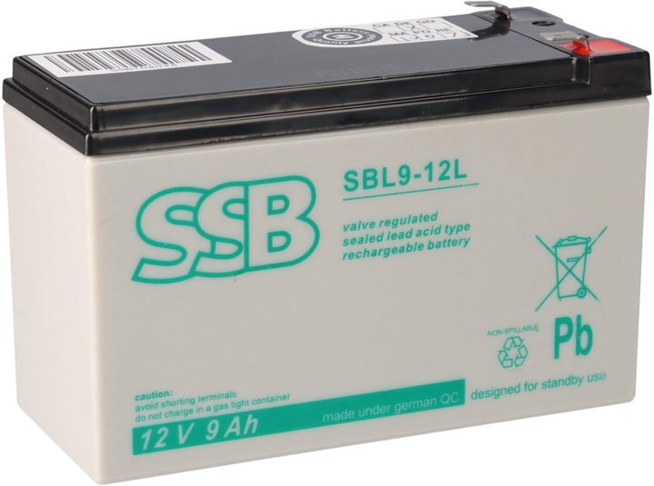 Акумуляторна батарея SSB 12V 9Ah (SBL 9-12L) - зображення 3