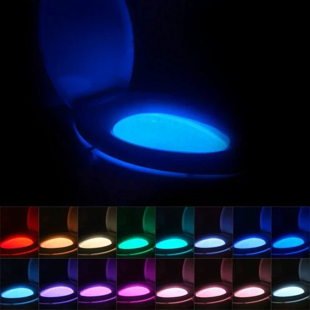 LED подсветка для унитаза с датчиком движения Light Bowl 8 цветов ночник для туалета RGB - Фото 7 LED подсветка для унитаза с датчиком движения Light Bowl 8 цветов ночник для туалета RGB - изображение 7