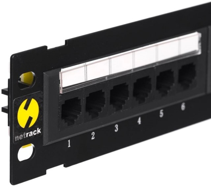 Patch panel Netrack 10'' 12-porty Cat 6 UTP LSA, ze wspornikiem (104-15) - obraz 2