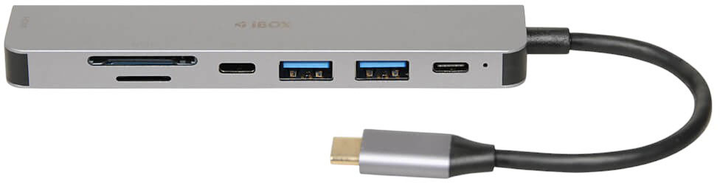 USB Hub iBox 4K SLIM USB 3.2 HDMI PD100W Silver (IUH3SL4K) - obraz 2