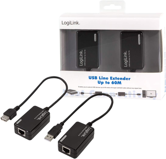 Кабель-подовжувач Logilink USB Type A - RJ-45 30 см (4260113567487) - зображення 7