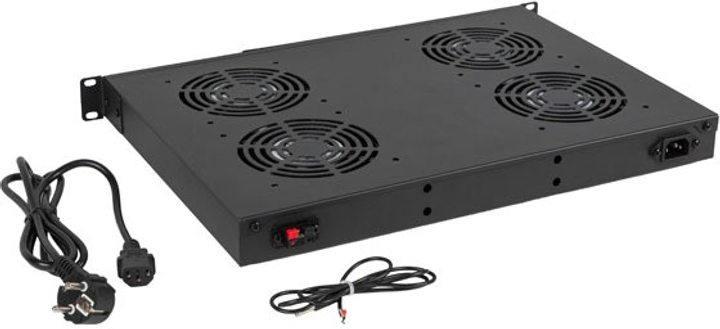 Moduł wentylatora Lanberg 19" with LCD 4 Fans + Thermostat 230V Black (AK-1503-B) - obraz 5