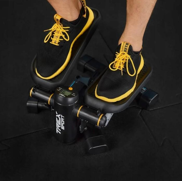 Тренажер Степпер для фитнеса Twiz Black 2в1 Trex Sport TX-070SP с эспандерами и шагомером до 150 кг - зображення 10