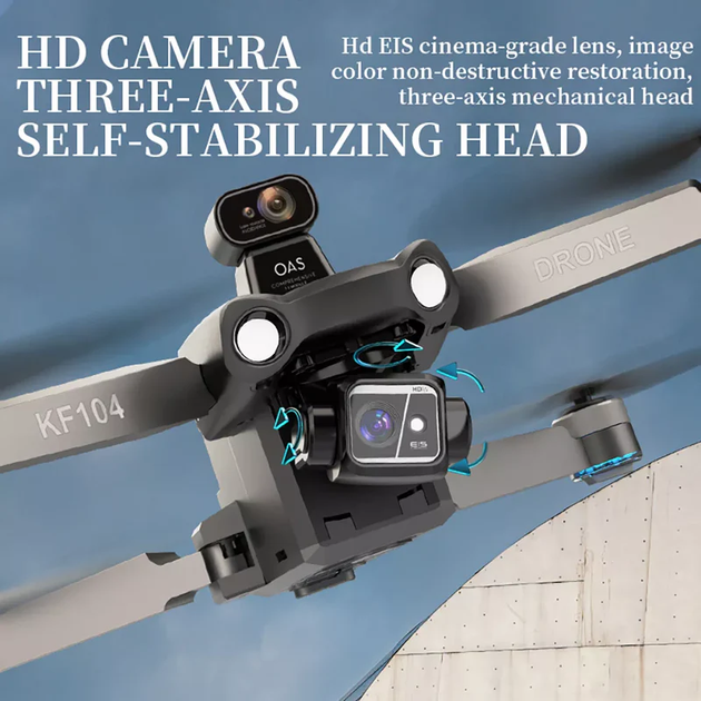 Квадрокоптер Kfplan KF104 Max - дрон с 4K и HD-камерами, ESC, 5G WI-FI, GPS, FPV, БК моторы, 6000м, до 30 мин. + SD карта - изображение 5