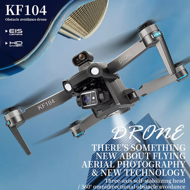 Квадрокоптер Kfplan KF104 Max - дрон с 4K и HD-камерами, ESC, 5G WI-FI, GPS, FPV, БК моторы, 6000м, до 30 мин. + SD карта - изображение 6