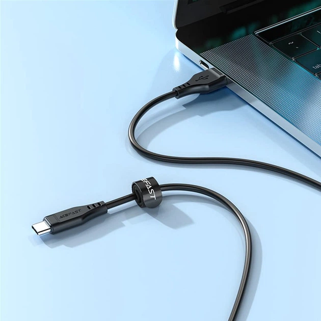 Кабель Acefast C3-03 Type-C to Type-C 3A, 60W, 1.2 м, TPE, TPE connectors, Black (AFC3-03B) - Фото 4 Кабель Acefast C3-03 Type-C to Type-C 3A, 60W, 1.2 м, TPE, TPE connectors, Black (AFC3-03B) - изображение 4