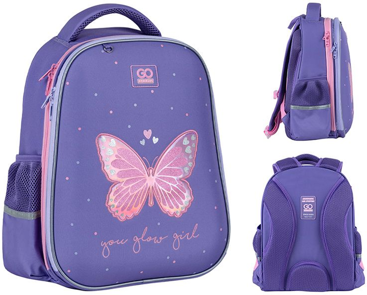 Рюкзак шкільний напівкаркасний GoPack Education Glowing 38x28x13 см 15 л Фіолетовий (GO25-165M-4) - зображення 1