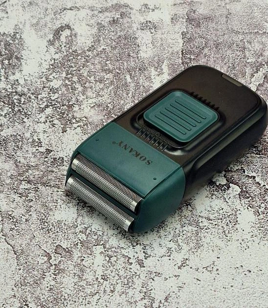 Акумуляторна електробритва-шейвер для гоління обличчя з USB та IPX5 Sokany SK-385 Pro Зелений + Щіточка для очищення - зображення 6