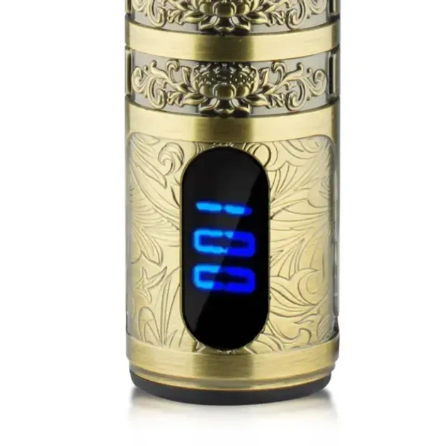 Аккумуляторный триммер для стрижки волос и бороды с USB и LED-дисплеем RAF R-433 Pro Золотистый + Масло - Фото 3 Аккумуляторный триммер для стрижки волос и бороды с USB и LED-дисплеем RAF R-433 Pro Золотистый + Масло - изображение 3