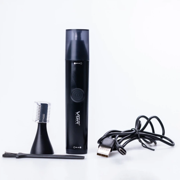 Аккумуляторный триммер для стрижки носа и ушей с USB VGR V-613 Pro Черный - Фото 4 Аккумуляторный триммер для стрижки носа и ушей с USB VGR V-613 Pro Черный - изображение 4