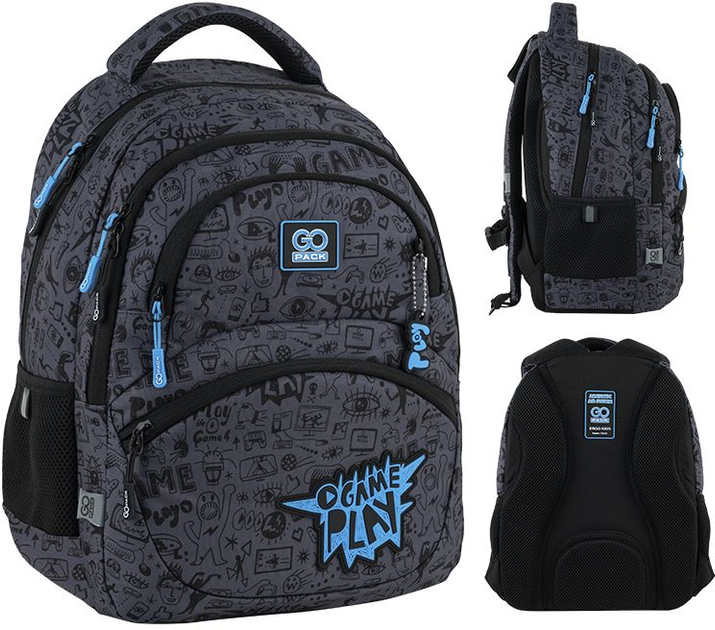 Фото - Шкільний рюкзак (ранець) KITE Рюкзак шкільний GoPack Education Cool Gamer 39x29.5x12 см 17 л Темно-сірий  (GO25-175M-8)