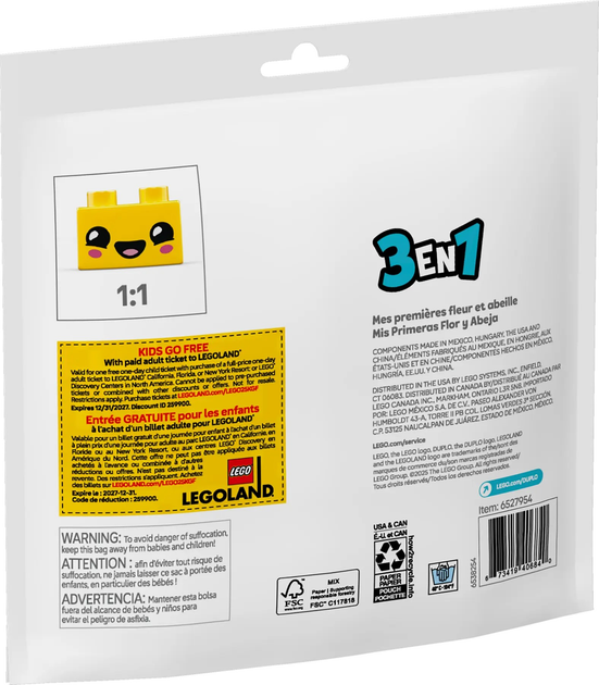 Zestaw klocków LEGO Duplo 3 w 1 Mój pierwszy kwiatek i pszczoła 7 elementów (30686) - obraz 3