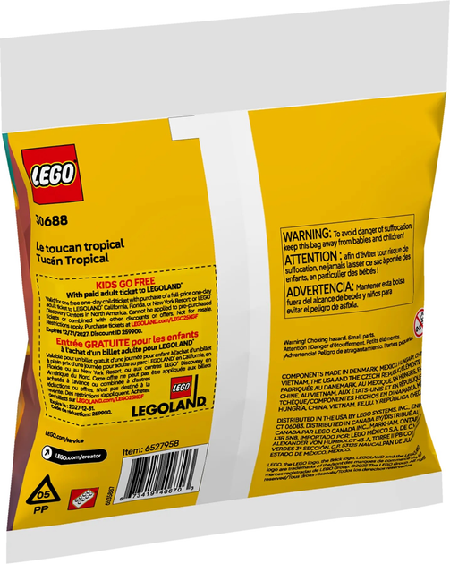 Конструктор LEGO Creator 3 в 1 Тропічний тукан 59 елементів (30688) - зображення 3