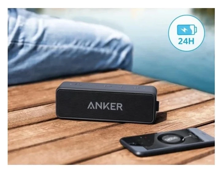Портативна колонка Anker SoundCore 2, Black, Bluetooth, 12W, 24H, 4400mAh, IPX7, AUX - зображення 7