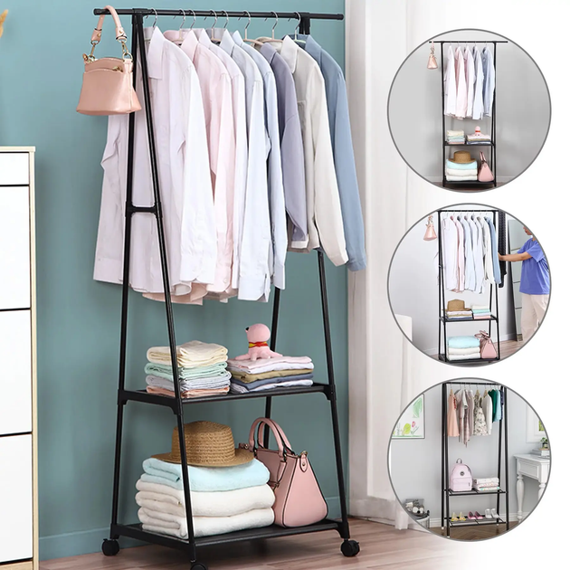 Вішалка - стійка для одягу до 20 кг, (160х55х42 см) / На колесиках The New Coat Rack (L) - Фото 2 Вішалка - стійка для одягу до 20 кг, (160х55х42 см) / На колесиках The New Coat Rack (L) - зображення 2
