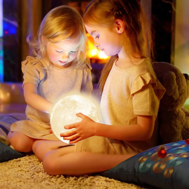 Нічник світильник від USB, 3D / Сенсорна лампа з пультом Magic LED Moon (L) - зображення 3