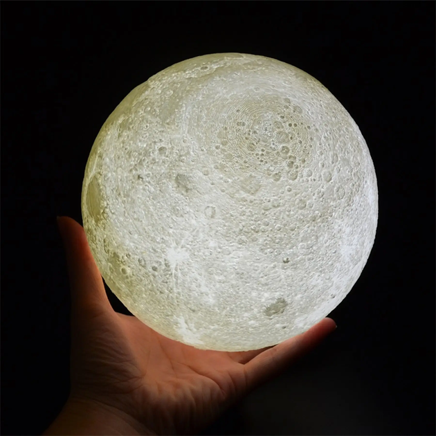 Нічник світильник від USB, 3D / Сенсорна лампа з пультом Magic LED Moon (L) - зображення 5