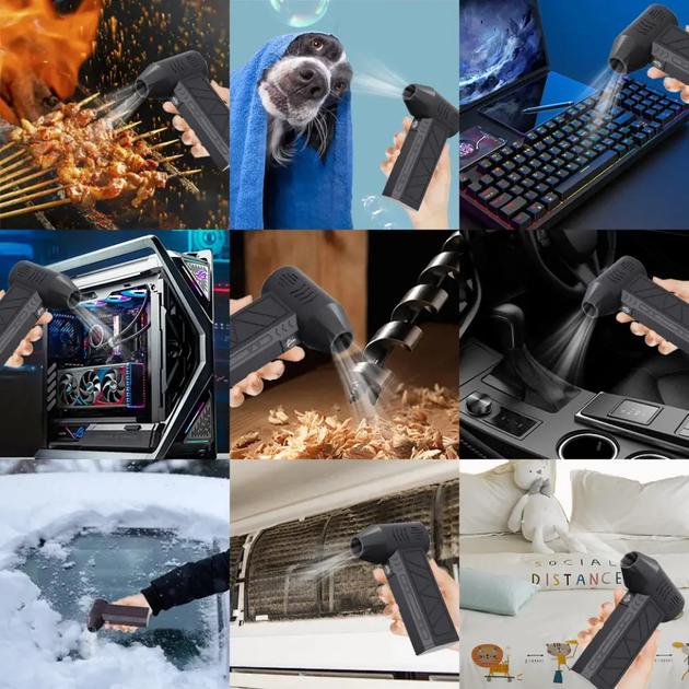 Турбовентилятор 5000мАч, від USB, ZY7400-CE/PRO / Акумуляторна повітродувка / Портативний турбофен (L) - Фото 2 Турбовентилятор 5000мАч, від USB, ZY7400-CE/PRO / Акумуляторна повітродувка / Портативний турбофен (L) - изображение 2