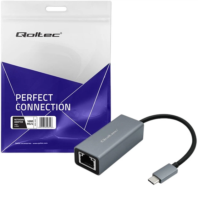 Мережевий адаптер Qoltec USB-С 3.1 - RJ-45 Grey (5901878503523) - зображення 4