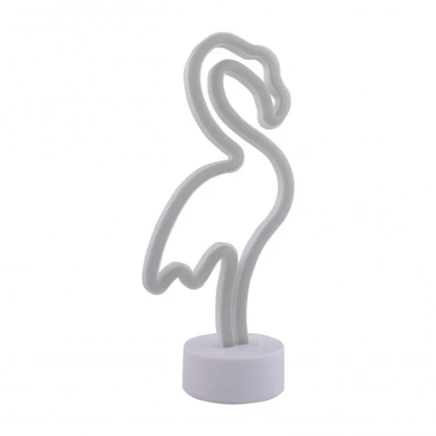 Неоновий світлодіодний нічник для інтер'єру Decoration Lamp Фламинго USB/3хАА Теплий фиолетовий 32см | Настільне світло - Фото 2 Неоновий світлодіодний нічник для інтер'єру Decoration Lamp Фламинго USB/3хАА Теплий фиолетовий 32см | Настільне світло - зображення 2