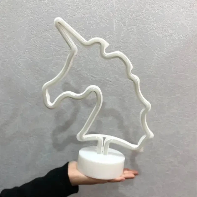 Неоновий світлодіодний нічник для інтер'єру єдиноріг Decoration Lamp USB/3хАА Теплий рожевий | Настільне світло - Фото 6 Неоновий світлодіодний нічник для інтер'єру єдиноріг Decoration Lamp USB/3хАА Теплий рожевий | Настільне світло - зображення 6
