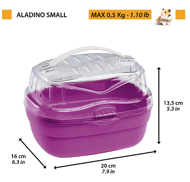 Переноска для гризунів Ferplast Aladino Small фіолетова 20x16x13.5 см 73000099 - зображення 2