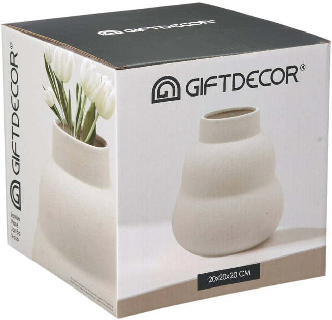 Ваза Giftdecor Wide керамічна у формі бульбашки біла 21 см (8430852942227) - зображення 4
