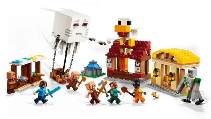 Zestaw klocków LEGO Minecraft The Ghast Balloon Village Attack 555 elementów (21273) - obraz 5