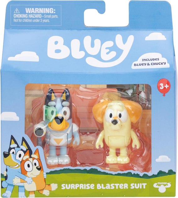 Zestaw figurek Moose Bluey Surprise Blaster Suit Bluey & Chucky (0630996176528) - obraz 1