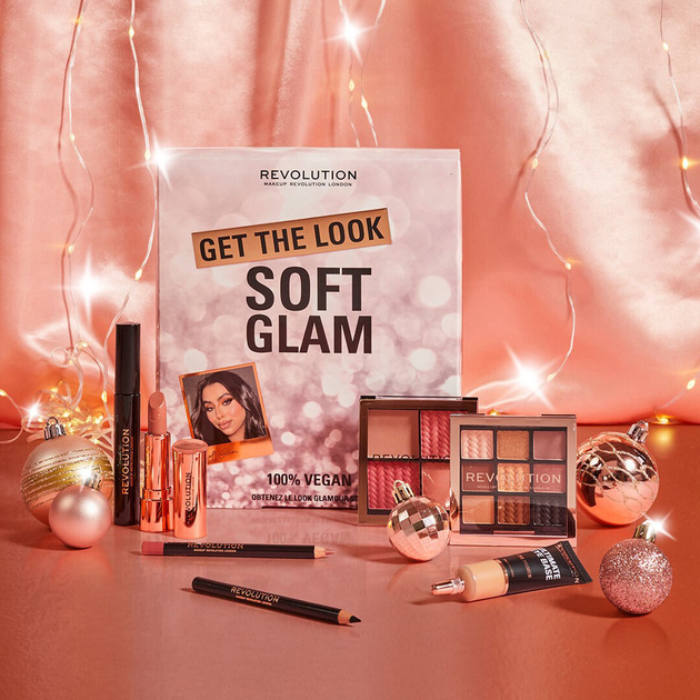 Набір для макіяжу Makeup Revolution Get The Look Палітра з 9 тіней 9 г + Палітра рум'ян 4 г + Олівець для очей 1.15 г + Основа під тіні 15 мл + Туш для вій 8 г + Помада 3.5 г + Підводка для губ 1.15 г (5057566639972) - зображення 4