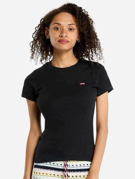 Футболка бавовняна жіноча Levi's Essential Hm Ss 000KK-0001 M Чорна (5401157387917) - зображення 1
