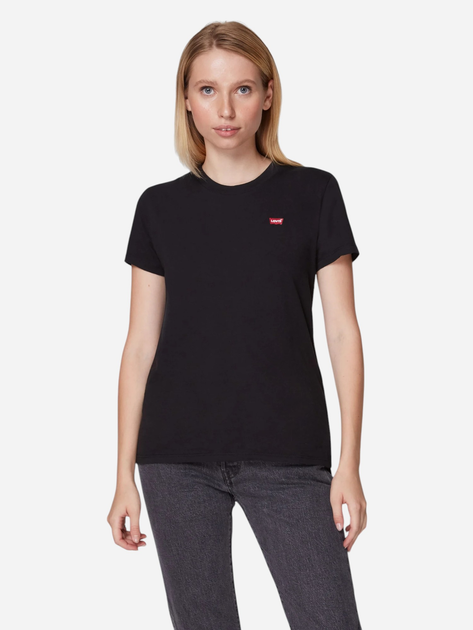 Футболка бавовняна жіноча Levi's Perfect Tee 39185-0008 XXS Mineral Чорна (5400599189714) - зображення 1