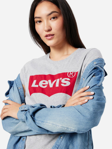 Koszulka damska bawełniana Levi's 17369-1686 XL Szara - obraz 5