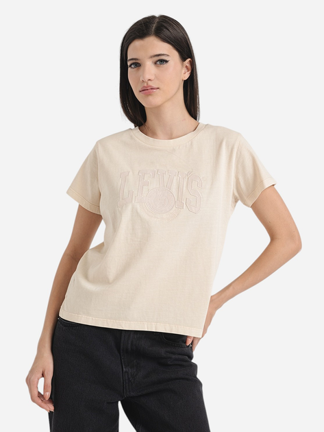 Koszulka damska bawełniana Levi's A8804-0029 XS Beżowa - obraz 1