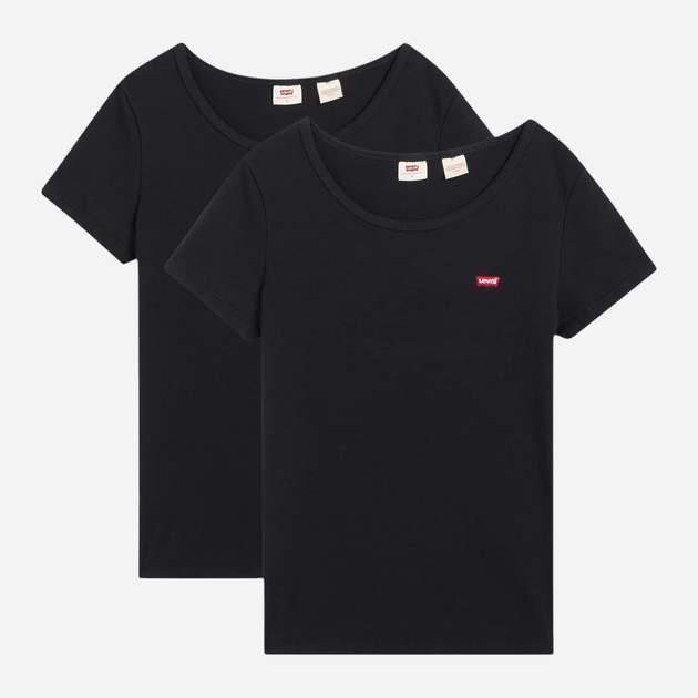 Набір футболок бавовняних жіночих 2 шт Levi's Crewneck 74856-0006 S Чорний (5400898203807) - зображення 1