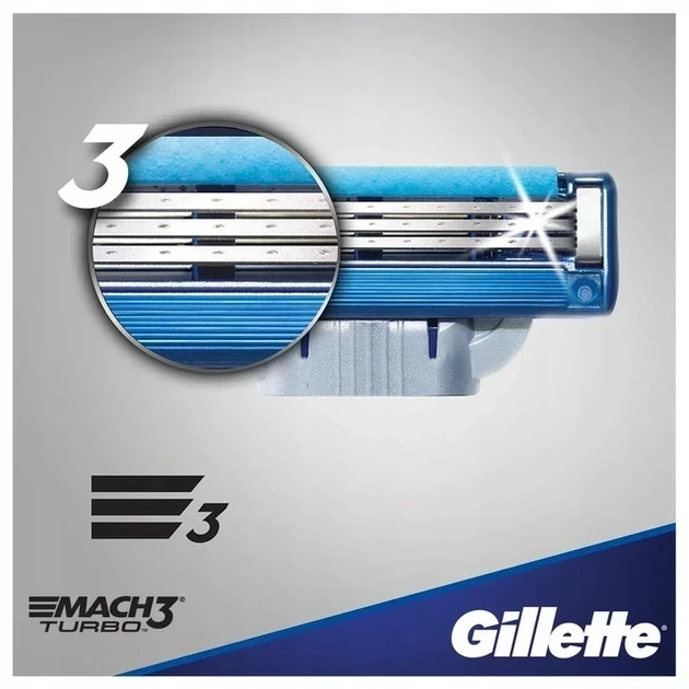 Леза (кассеты) для гоління Gillette Mach3 Turbo 4 шт (74248006) - зображення 3